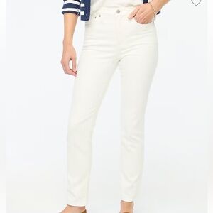 J Crew High Rise White Essential straight white jean in all-day stretch 27 New